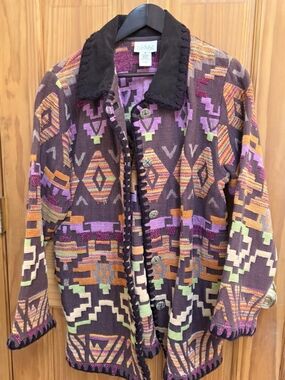 Cedar Canyon Purple Patterned Western Knit Jacket